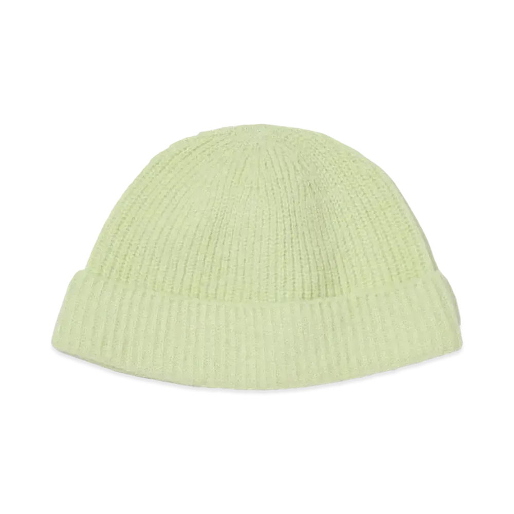 AURALEE Wool Soft Cord Knit Cap "Light Lime"