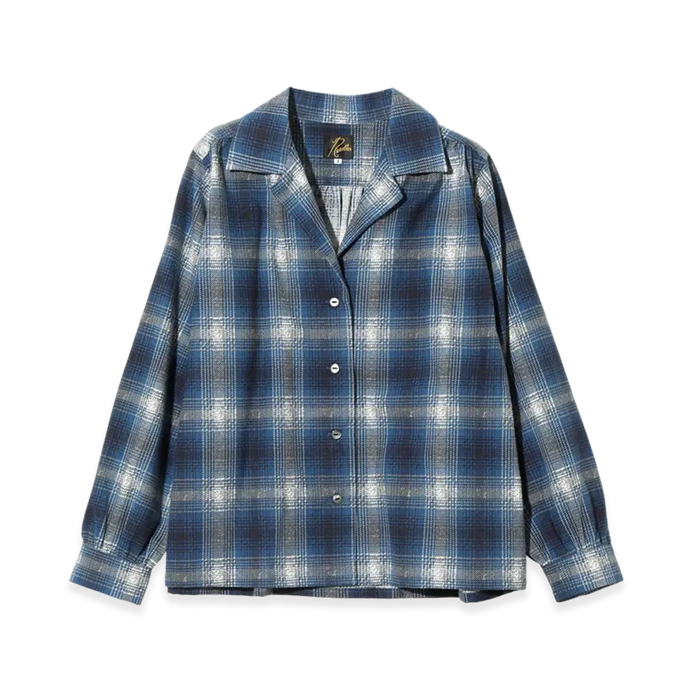 NEEDLES Gathered Blouse - Printed Flannel / Plaid "Blue"