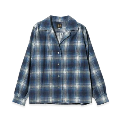 NEEDLES Gathered Blouse - Printed Flannel / Plaid "Blue"