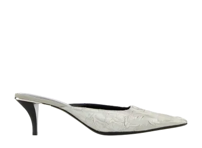 GUCCI Women's Silver Fabric Mules "Silver"