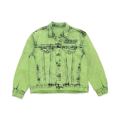 drew house oversized trucker jacket "Painted Lime"