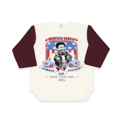 SAPEur x MASATOSHI HAMADA vol.9 Hamada For President 3/4 Sleeve "White Burgundy"