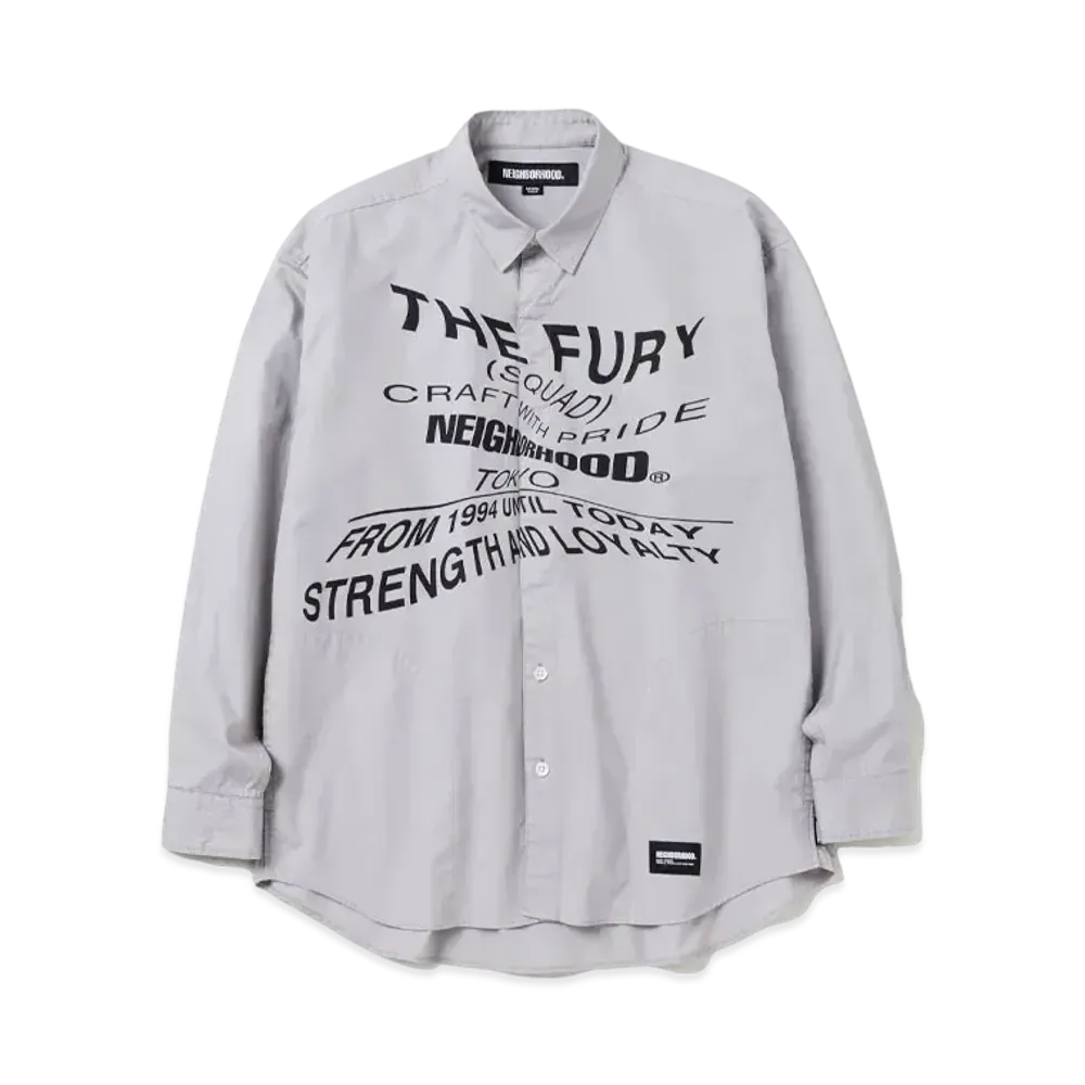 NEIGHBORHOOD Distortion Print Shirt LS "Gray"