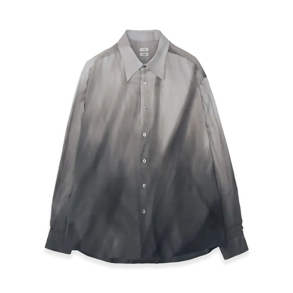 YOKE Cotton Rayon Silk Lawn Hand Painted Loose Fit Shirt "Monotone"