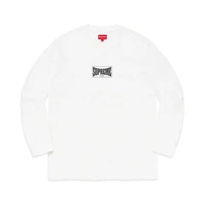 Supreme Woven Label L/S Top "White"