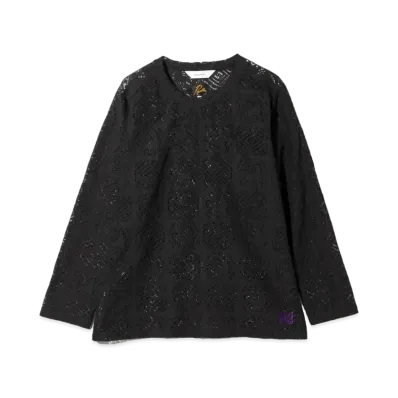 Needles x Sasquatchfabrix. L/S U Neck Tee - Jah Lion Race "Black"