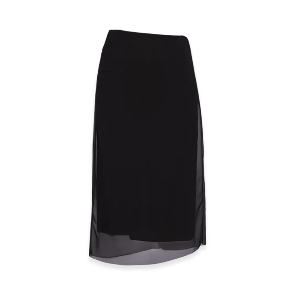 PRADA Women's Georgette Skirt "Black"