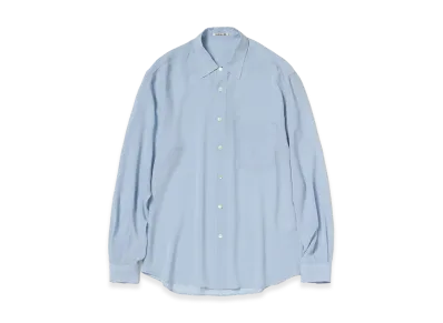 AURALEE Airy Silk Georgette Shirt "Light Blue"