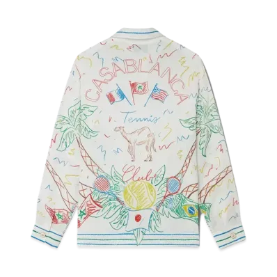 Casablanca Crayon Tennis Club Silk Shirt "Multi"