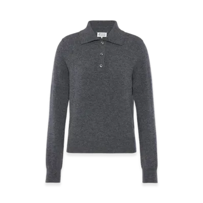 Maison Margiela Polo Knit Top "Dark Gray"