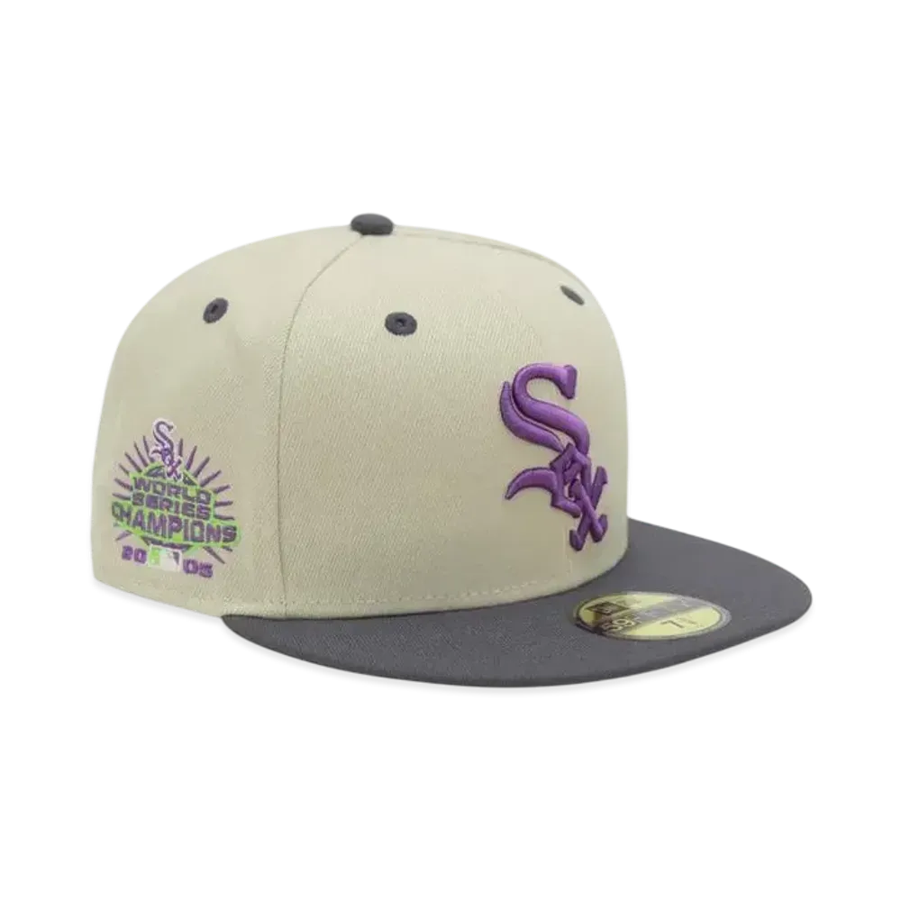 NEW ERA x THE CAP 59Fifty 'Purple Haze Pack 02' Chicago White Sox "Stone/Charcoal Gray"