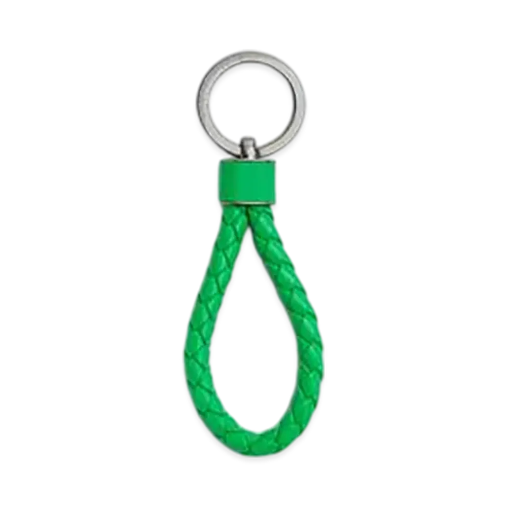 Bottega Veneta Intreccio Key Ring "Parakeet"