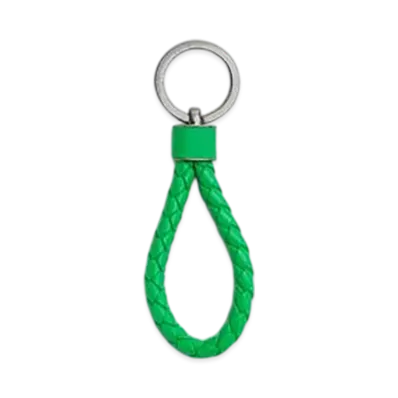 Bottega Veneta Intreccio Key Ring "Parakeet"