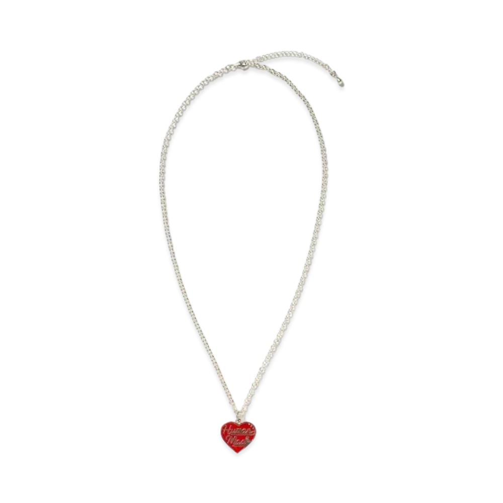 HUMAN MADE Heart Silver Necklace "Red"
