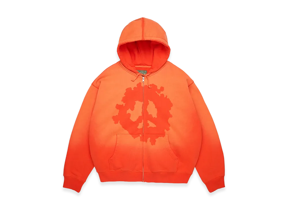 DENIM TEARS Peace Wreath Knockout Zip Hoodie "Orange"