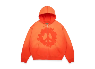 DENIM TEARS Peace Wreath Knockout Zip Hoodie "Orange"