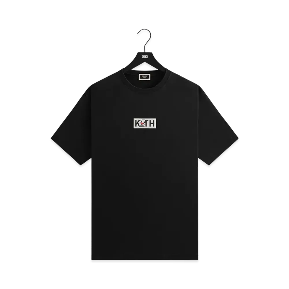 Kith x Peanuts Snoopy Classic Logo Tee "Black"