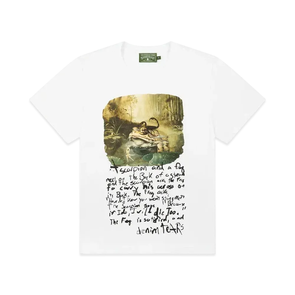 DENIM TEARS The Frog and Scorpion Fable Tee "White"