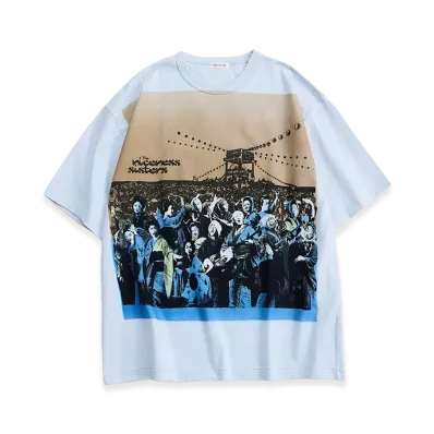 NICENESS Ed Hand Stencil Print Tee "Blue"