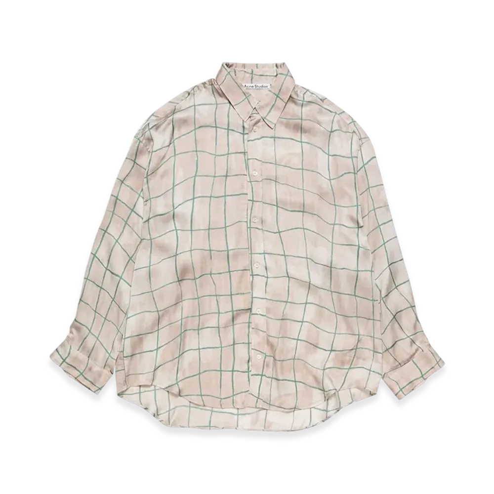 Acne Studios Print Button-Up Shirt "Pink/Gray"