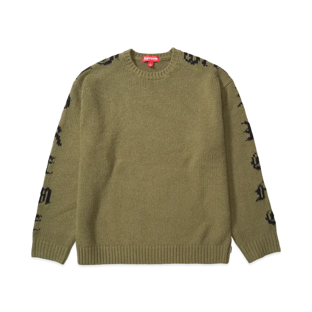Supreme Old English Sleeves Sweater "Olive"