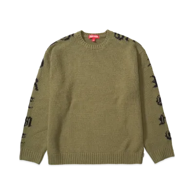 Supreme Old English Sleeves Sweater "Olive"