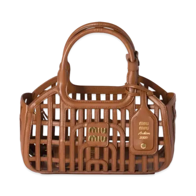 MIUMIU Leather Basket "Cognac"