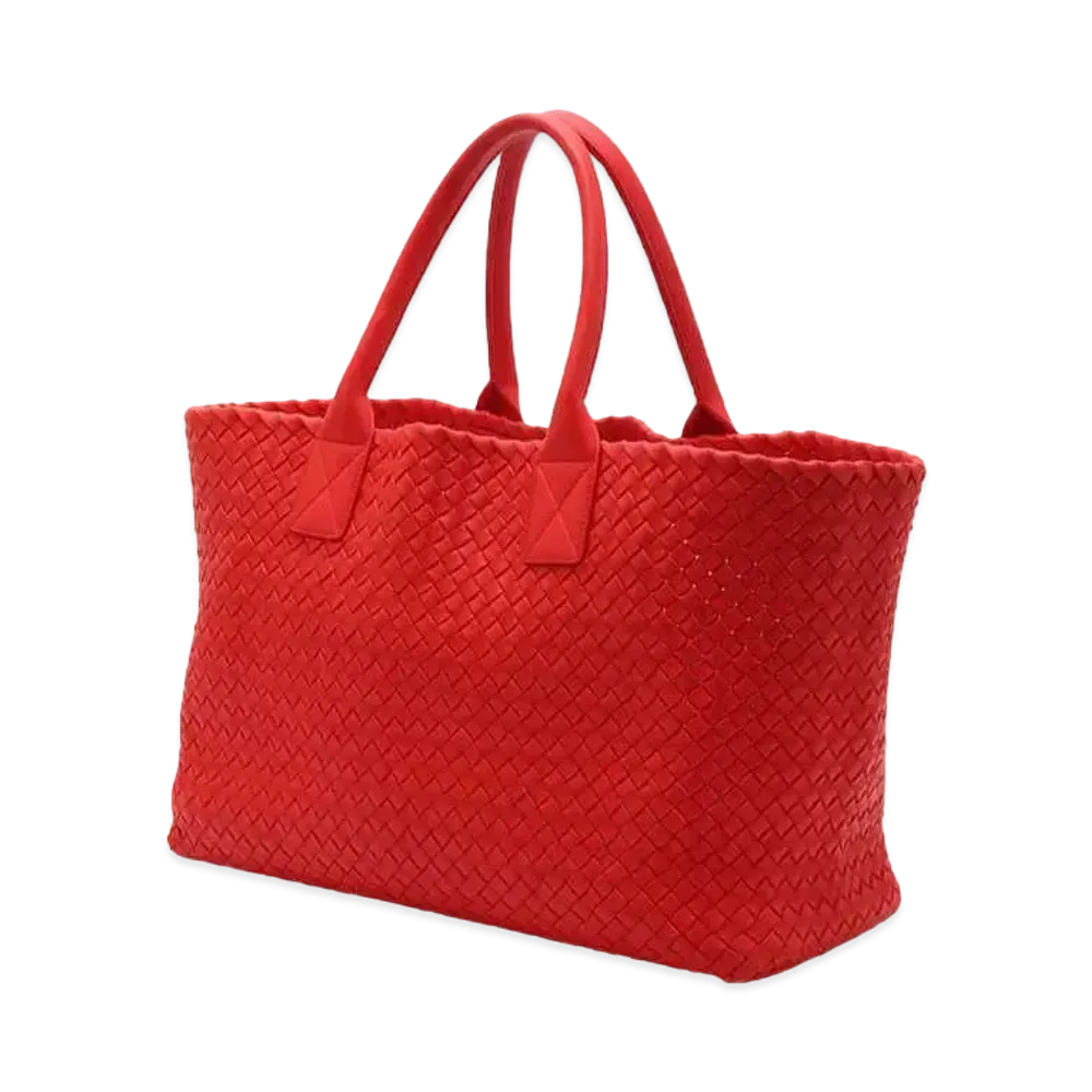 Bottega Veneta Cabat Intrecciato leather Tote Bag "Red"
