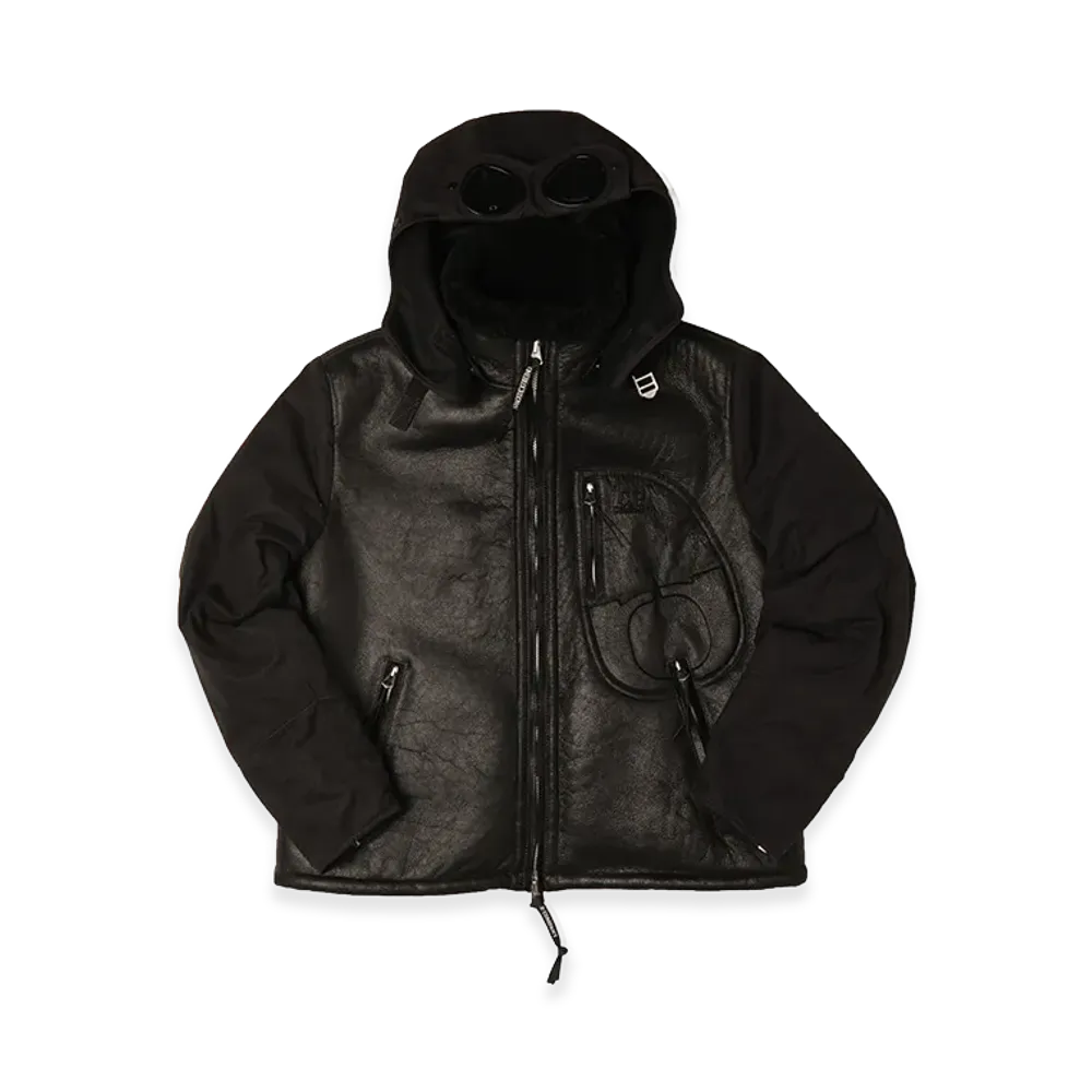 C.P. Company x One Block Down Shearling Jacket "Black"
