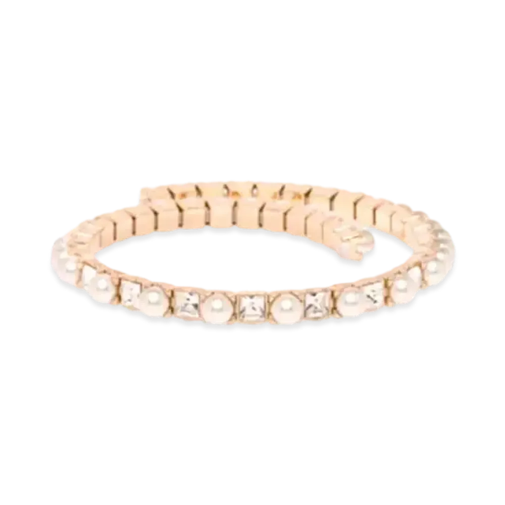 MIU MIU Crystal x Pearl Necklace "Cream White/Crystal"