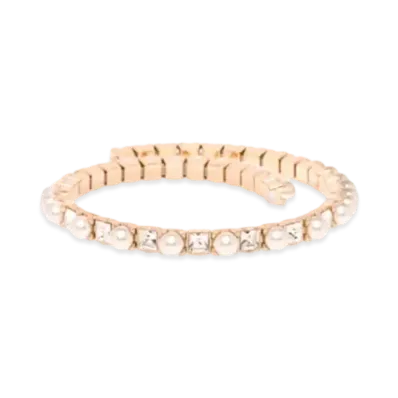 MIU MIU Crystal x Pearl Necklace "Cream White/Crystal"