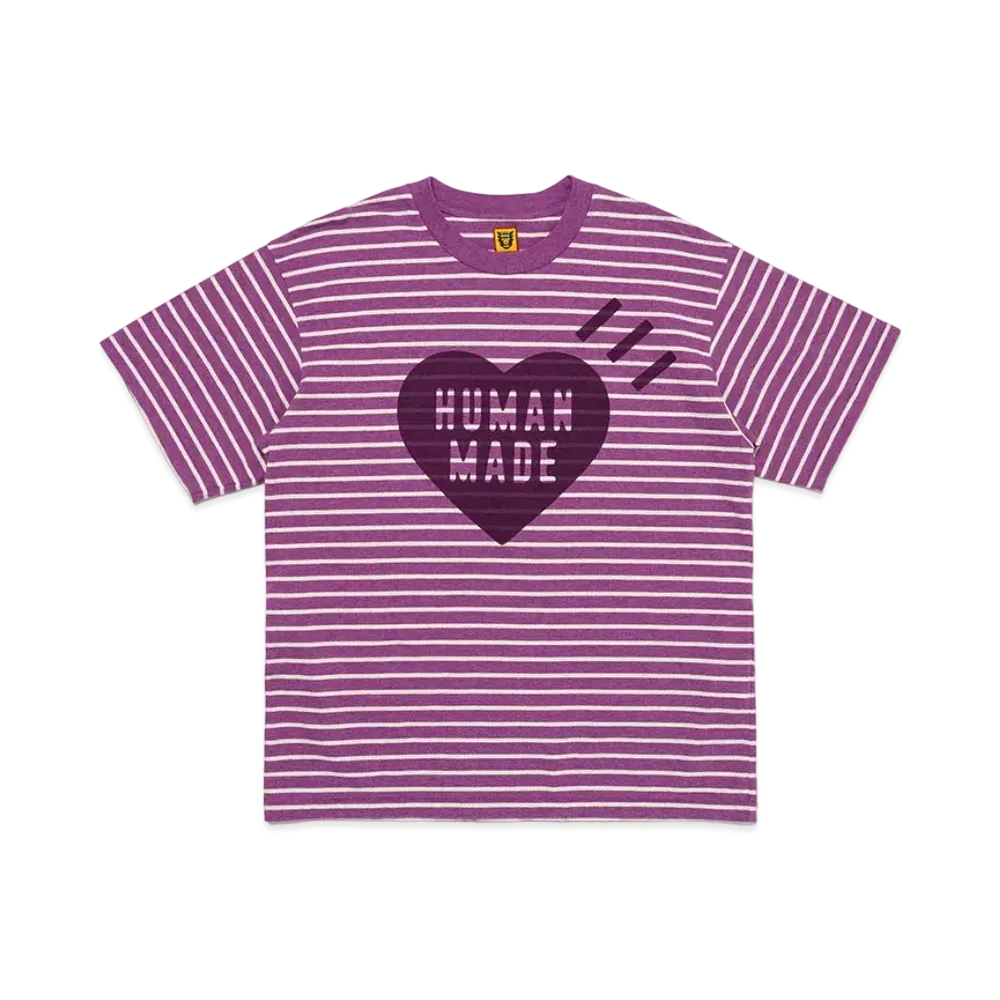 HUMAN MADE Striped Heart T-Shirt "Purple"