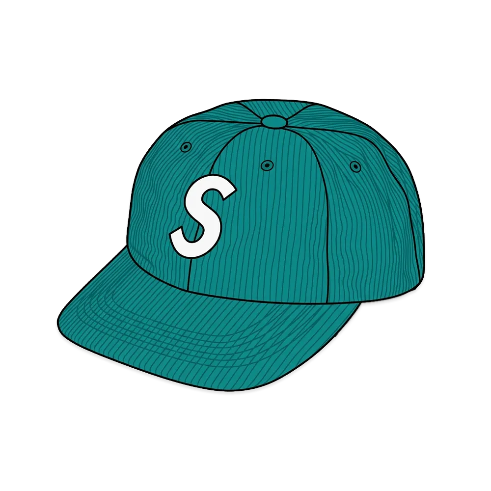 Supreme Corduroy S Logo 6-Panel "Aqua"