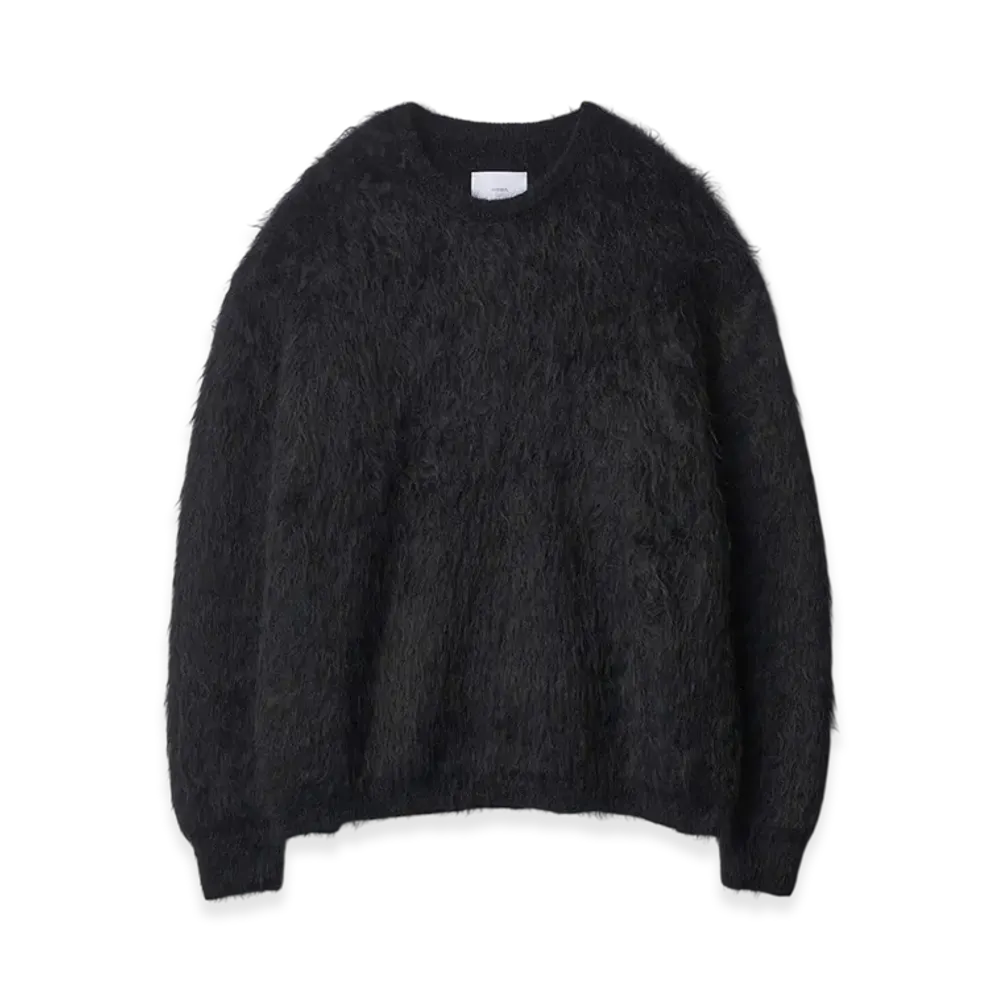 ssstein Kid Mohair Knit Crew Neck LS "Black"