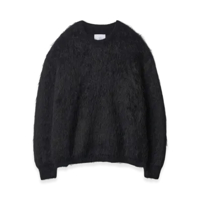 ssstein Kid Mohair Knit Crew Neck LS "Black"