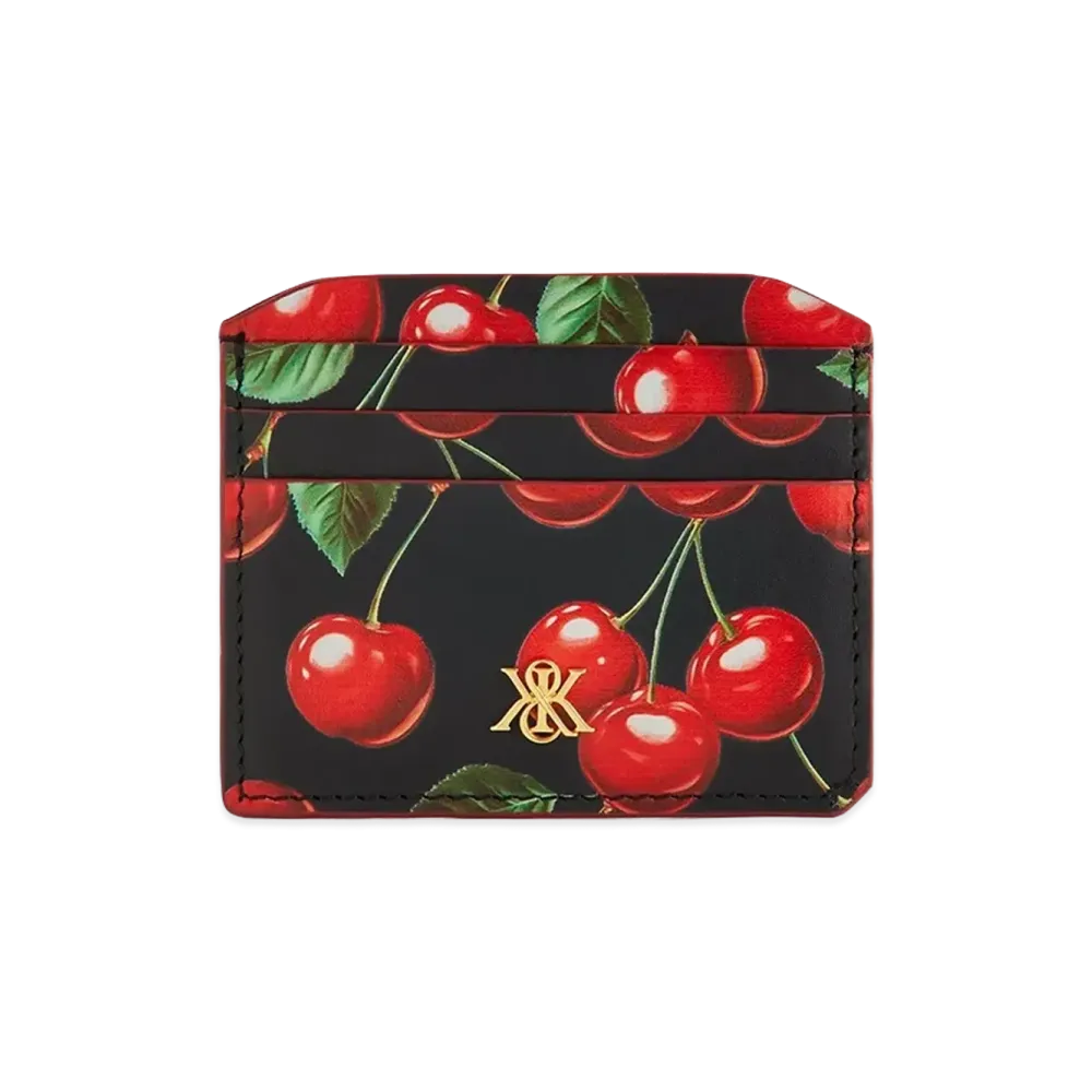 Kith Women's Tossed Cherries Notch 6CC Card Case "Black"