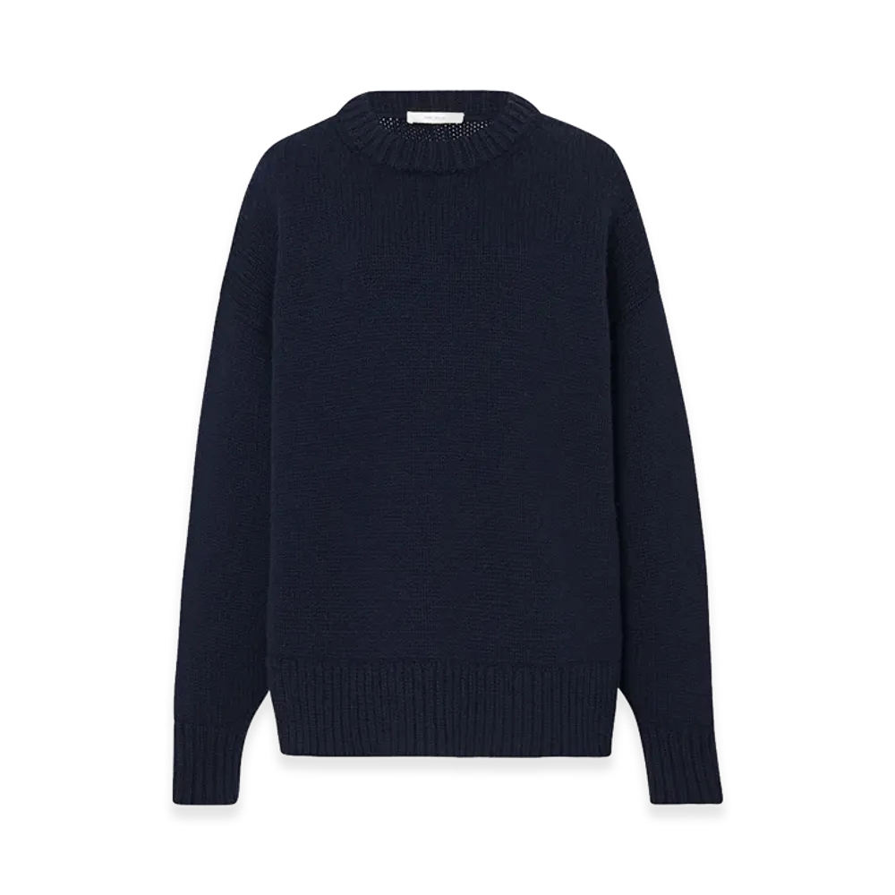 The Row Women's Ophelia Wool and Cashmere Top "Dark Navy"