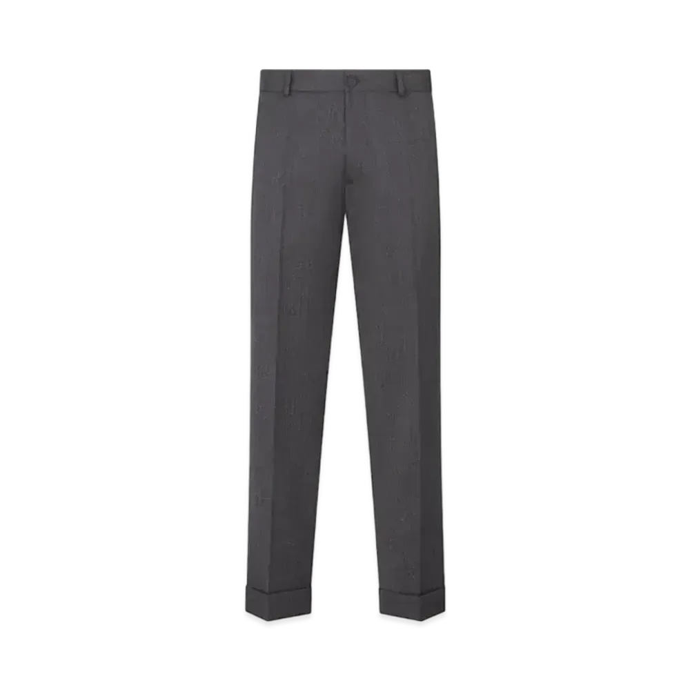 Dior Roll Up Tailored Chino Pants Wool Blend Twill "Gray"