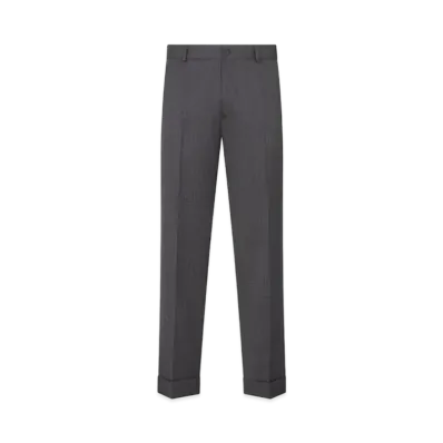 Dior Roll Up Tailored Chino Pants Wool Blend Twill "Gray"