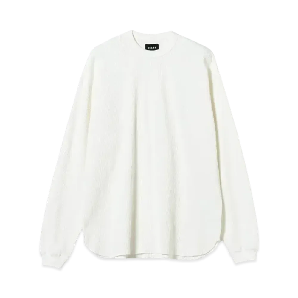 BEAMS Loose Crew Neck Thermal "White"