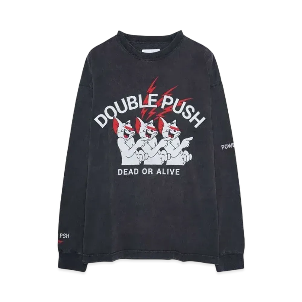 TAIN DOUBLE PUSH HYPE DROP EXCLUSIVE LONG SLEEVE T-SHIRTS "BLACK"