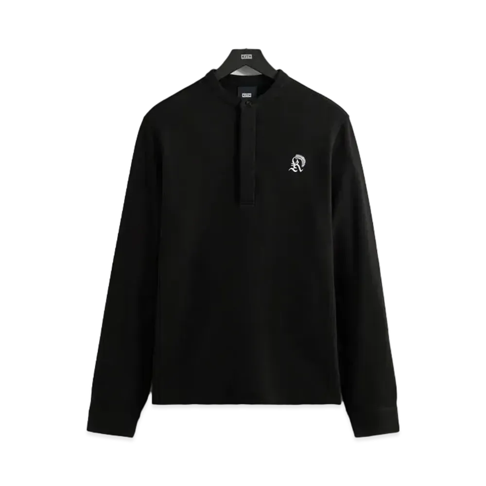 Kith Pique Essex Henley Popover "Black"