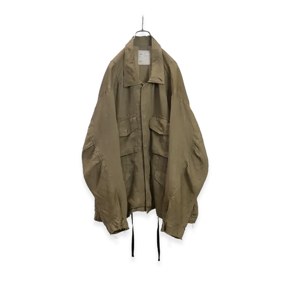 ANCELLM 100/S Linen Field Jacket "Khaki Beige"