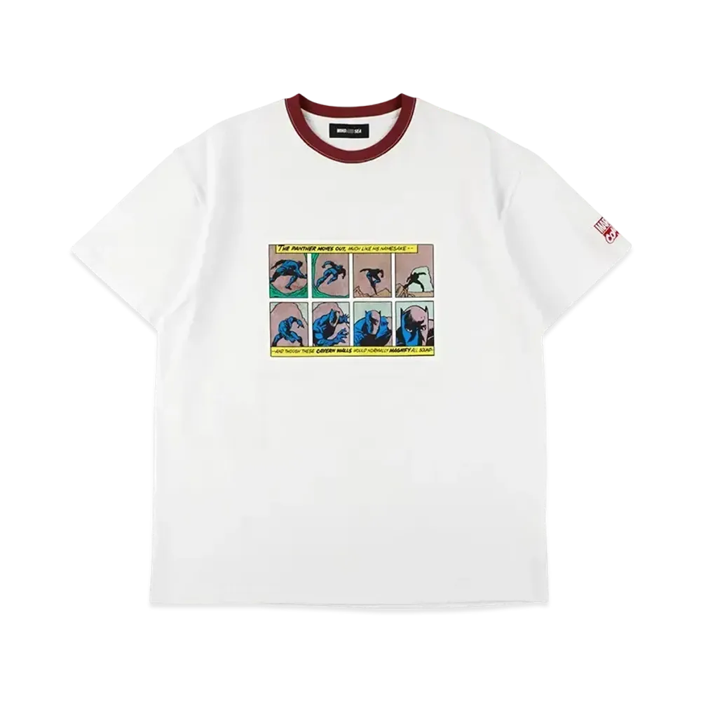 WIND AND SEA  x MARVEL Black Panther / Ringer SS Tee "White"