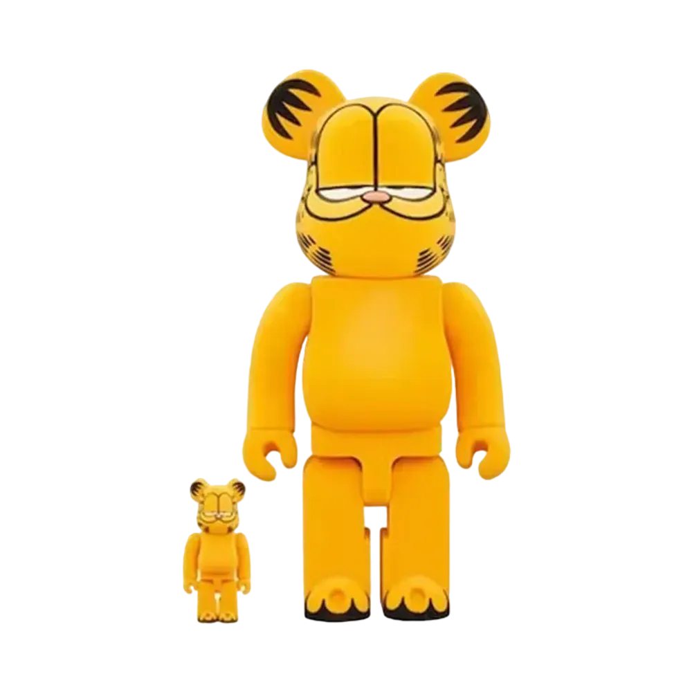 MEDICOM TOY "BEARBRICK" -GARFIELD- GARFIELD Flocky Ver. 100% & 400%