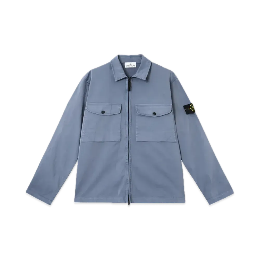 Stone Island 1200128 Organic Stretch Cotton Satin "Avio Blue"