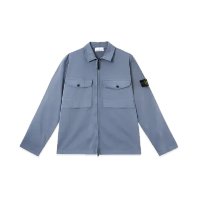 Stone Island 1200128 Organic Stretch Cotton Satin "Avio Blue"