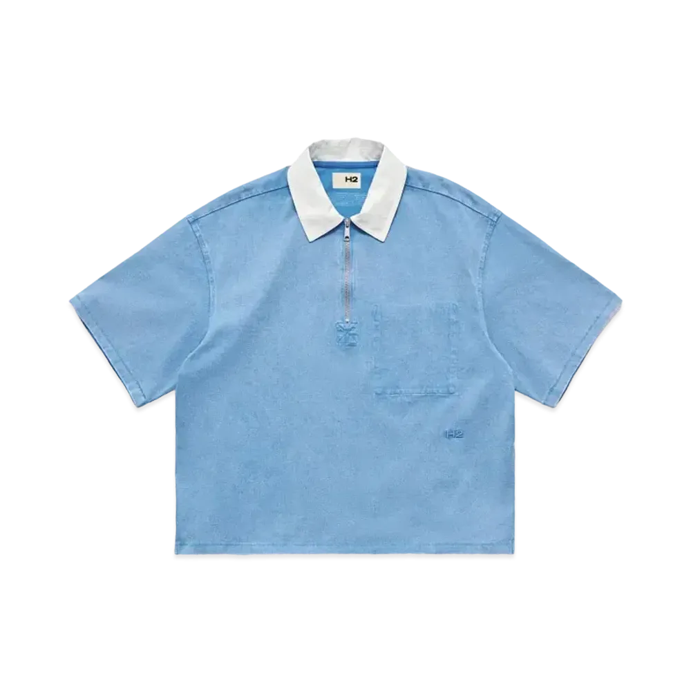 HERON PRESTON x H&M H2 Short Sleeve Rugby Shirt "Light Blue"
