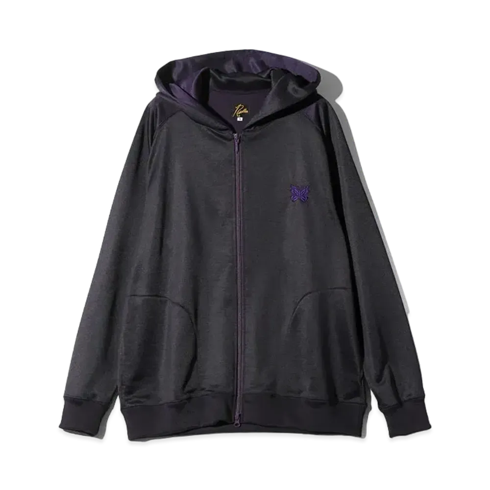 Needles Zipped Sweat Hoody - C/PE Bright Jersey "Eggplant"