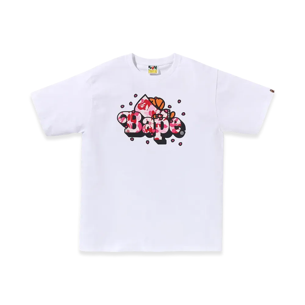 A BATHING APE ABC Sakura Camo Milo On Bape Tee "White"
